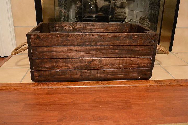 diy wood crate, crafts, fireplaces mantels, home decor, woodworking projects, DIY Wood Storage Crate