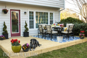 hot patio trends for 2013, decks, outdoor furniture, outdoor living, patio, Or top your old worn concrete patio with a simple wooden deck to warm up and beautify the space