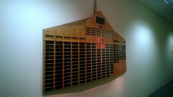 wall display i built for our church a few years back, diy, woodworking projects, Looking from the left side