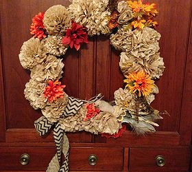 coffee filter wreaths is all this work worth the end result i think, crafts, wreaths, Fall Wreath made of coffee filters