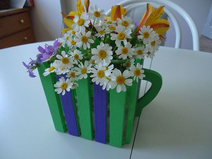 from trash to treasure remaking a teapot, crafts, decoupage, flowers, gardening, mason jars, repurposing upcycling, I filled it with small flowers in contrasting colours I love it so much its going to garden club with me tonight This could go outside or inside wherever colour is needed