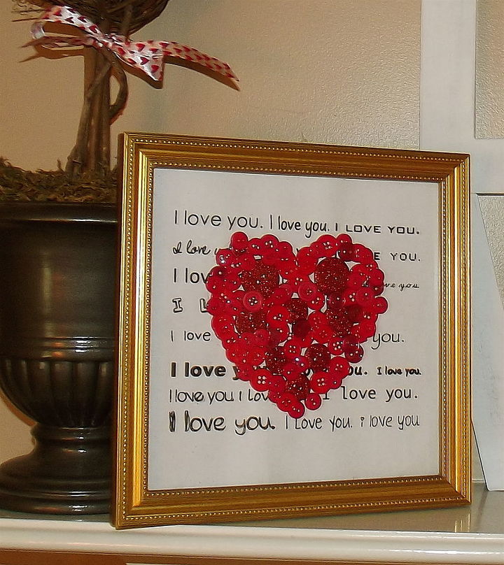 easy to make i love you valentine heart picture, crafts, seasonal holiday decor, valentines day ideas
