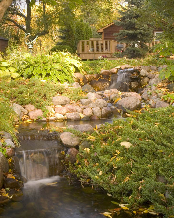 autumn waterfalls provide beauty in landscape, landscape, outdoor living, ponds water features