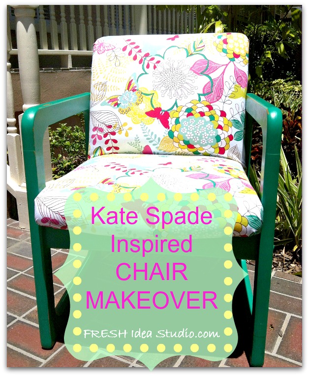 f ugly chair gets a peppy preppy makeover a tutorial, painted furniture, Are you a Kate Spade fan See how I added a splash of Kate in my home with this little tutorial