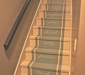 stairway to heaven we removed our old stained carpet and updated with paint pattern, home decor, painting, stairs, Completed stairway makeover by Bella Tucker Decorative Finishes Nashville TN