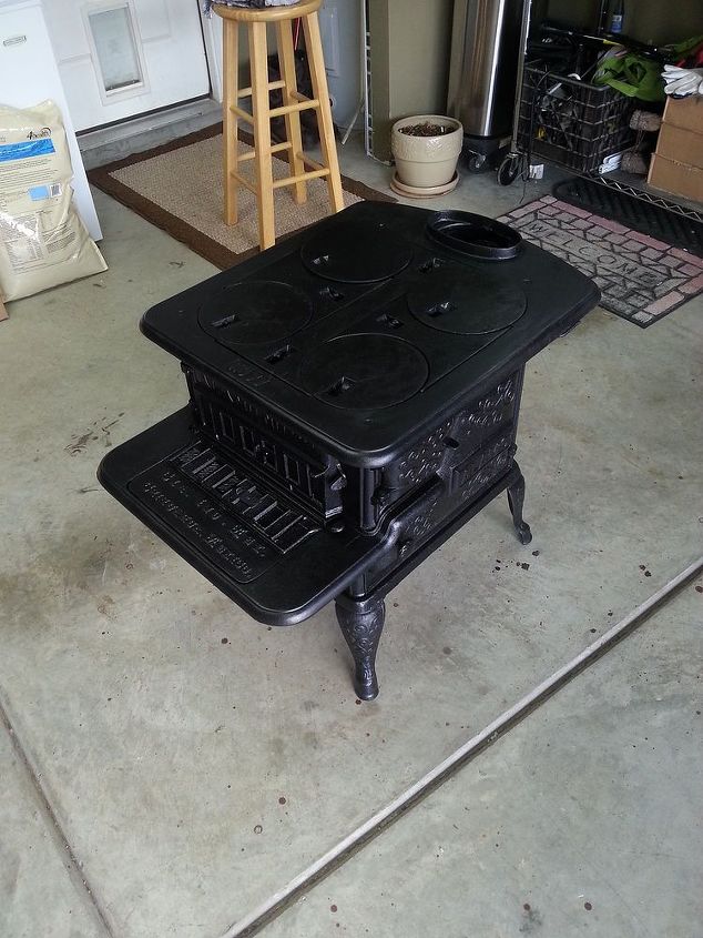 how to restore an old cast iron wood burning stove, I guess his lessons worked For the most part I reassembled it upside down and when it was all back together I cut the threaded rod to fit