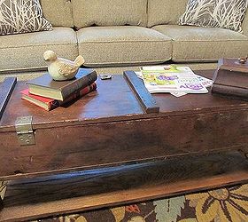 have you ever wondered what to do with an old box crate, painted furniture, pallet, repurposing upcycling, rustic furniture, voila chic rustic coffee table