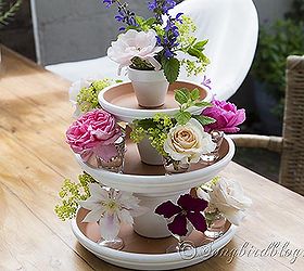 turn you leftover terracotta pots into a centerpiece for your table, crafts, home decor, repurposing upcycling, Terracotta pots and saucers painted and stacked