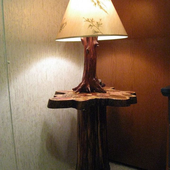 home made table and lamp, diy, painted furniture, Home Made Lamp