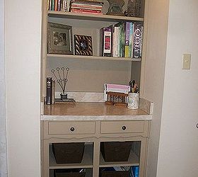 ugly 60 s built in, diy, storage ideas, Finished I now have a nice little writing desk