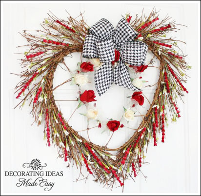 valentine decoration i made a wreath, crafts, seasonal holiday decor, valentines day ideas, wreaths, I love using twig wreaths they are fun and wispy