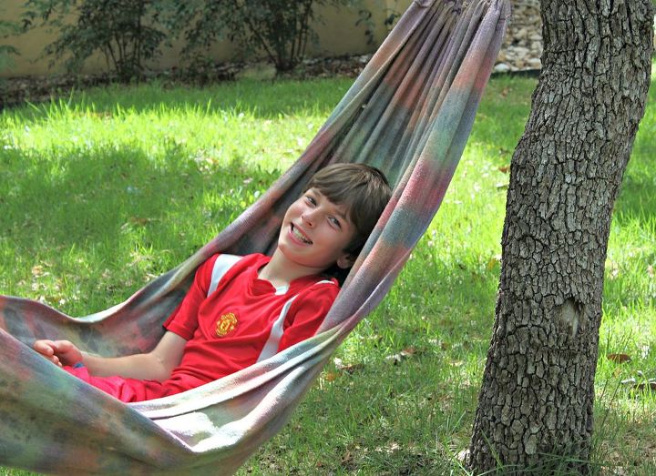 make your own tie dyed hammock, outdoor furniture, outdoor living, painted furniture