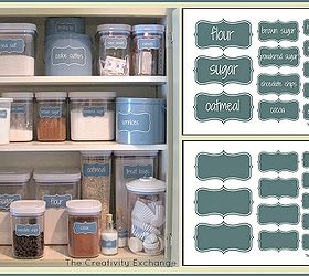 create an organized baking cabinet with free printable labels, organizing, Free printable labels to help organize a pretty baking cabinet