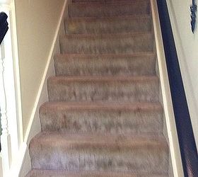 interior stairs makeover, Old dirty carpet