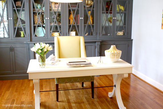 a stylish home office, craft rooms, home decor, home office, Ballard Designs Whitley desk