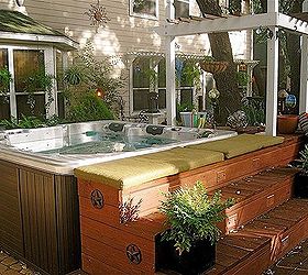 backyard construction of hot tub decking, decks, outdoor living, pool designs, spas, Finished product