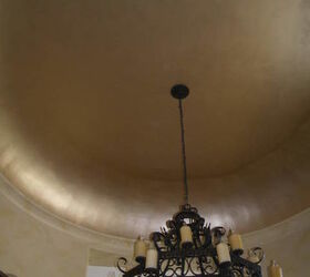 faux finish in rotunda with dome, Dome is finished in a sheer champagne metallic