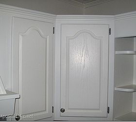 how i painted my oak cabinets, doors, kitchen cabinets, kitchen design, painting, After several coats of primer and semi gloss paint