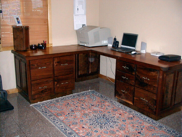 office desk, painted furniture, Solid Mahogany and Walnut desk