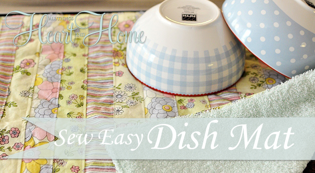 sew easy dish mat, crafts, Strips of fabric on one side and terry cloth on the other side make a pretty and perfect dish mat