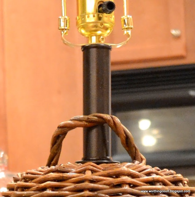 how to turn a wicker cloche into a lamp, lighting, repurposing upcycling, Ready for the shade