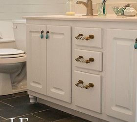 how to transform a builder grade bathroom vanity for less, bathroom ideas, painted furniture, repurposing upcycling