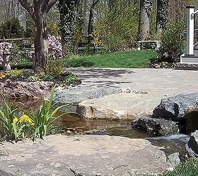 find serenity now with a water garden and patio, decks, flowers, gardening, landscape, outdoor living, patio, ponds water features, Would you like your backyard to be this beautiful Fall is the perfect time to start an outdoor project Don t delay call today 215 343 6041