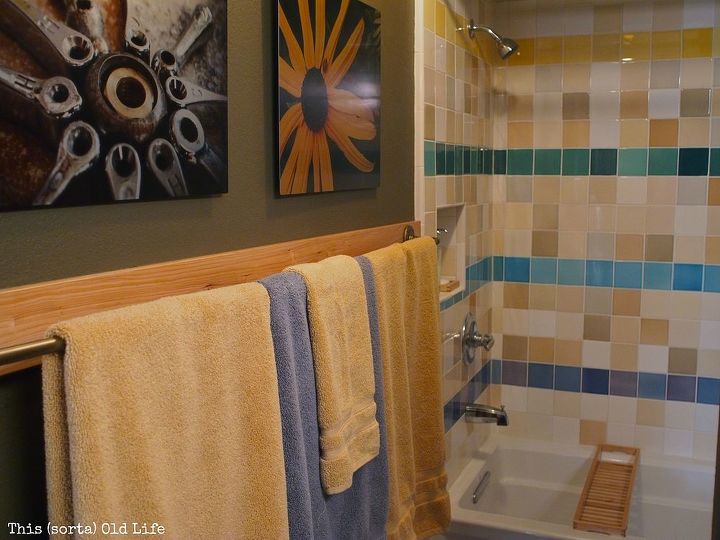diy your own custom length towel bar, bathroom, repurposing upcycling