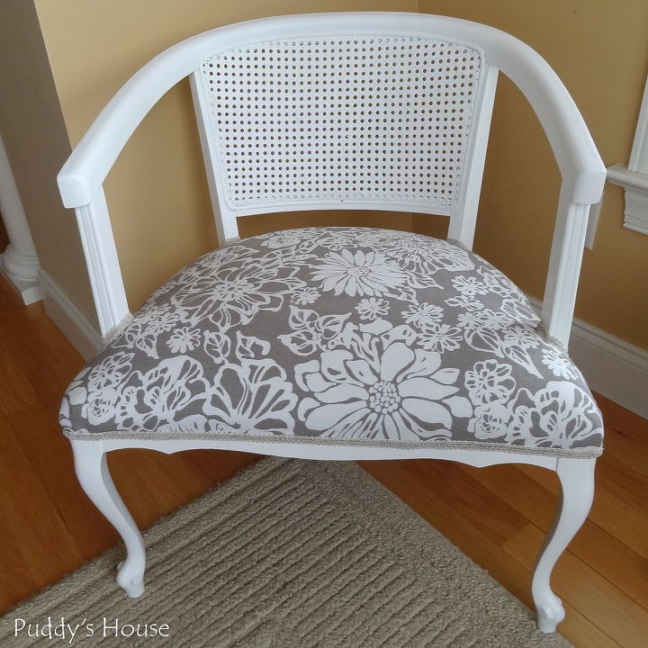 ugly to pretty chair makeover, painted furniture, Finished pretty chair