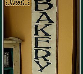 vintage styled bakery sign from recycled drawer front, crafts, home decor, painted furniture, Finished vintagestyle Bakery sign in honor of fattuesday