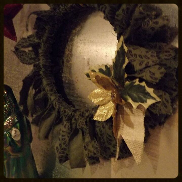 a cute rag wreath that anyone could craft, crafts, seasonal holiday decor, wreaths, A great gift idea