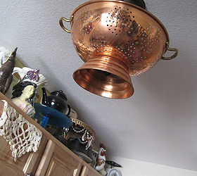 copper and giggles my new unique kitchen light, kitchen design, lighting, repurposing upcycling, oops ok add some washers as shims helps level it and adjusts the height