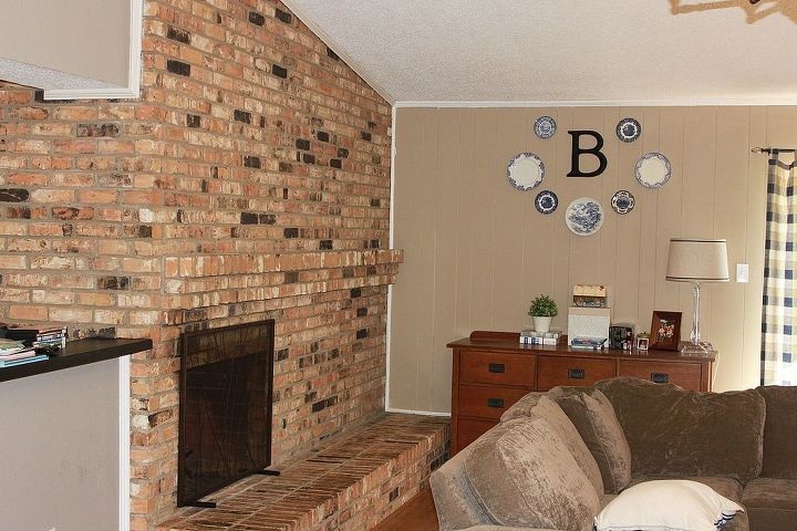 how to white wash your fireplace or brick, concrete masonry, fireplaces mantels, painting, Before