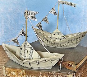 summery sheet music sailboats, crafts, Summery fun with a vintage touch