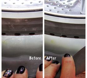cleaning your he washer with household products, appliances, cleaning tips, Before cleaning and after WOW