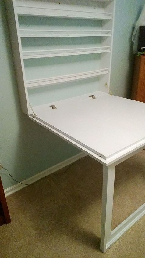 fold up craft table and storage shelves, This is a side view when opened
