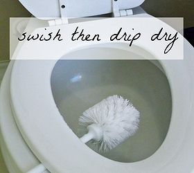 bathroom cleaning tips, cleaning tips, no more puddles in the brush holder
