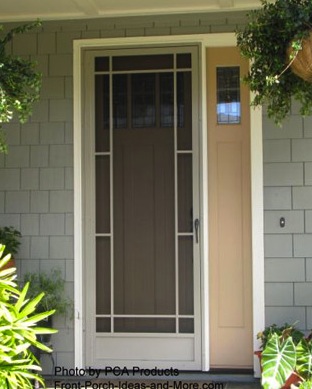 aluminum screen door options you ve never dreamed of, curb appeal, doors, A powder coated aluminum door that was styled to match the house s architecture Photo courtesy of PCA Products
