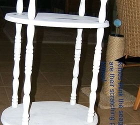 sisal twine amp a table remake, chalk paint, painted furniture, Two coats of chalk clay paint in Vintage White