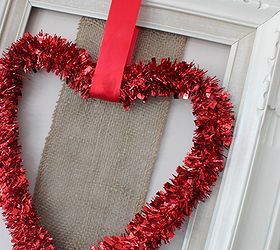 valentine heart art, crafts, seasonal holiday decor, valentines day ideas, I found the frame at Goodwill and gave it a good coat of spray paint