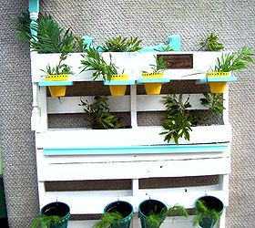 shabby chic pallet herb planter, diy, gardening, pallet projects, repurposing upcycling, Shabby Chic Oak Pallet multiple level herb planter is self standing or can be mounted on a fence