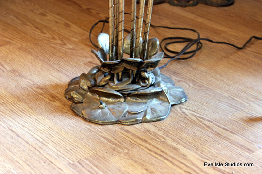 thrift store lily pad lamp, home decor, lighting, repurposing upcycling, Base