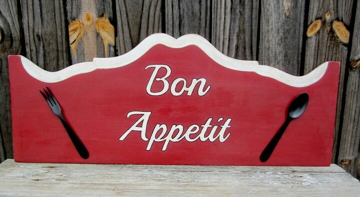 repurposing a headboard into a bon appetit sign, crafts, repurposing upcycling, After