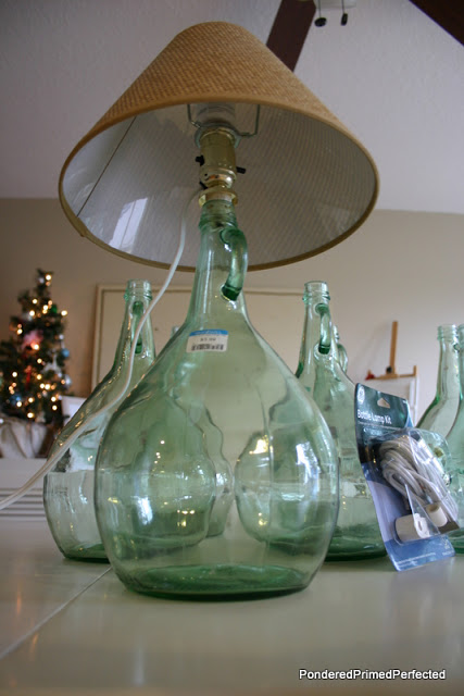 turning thrift store wine bottles into lamps, lighting, repurposing upcycling