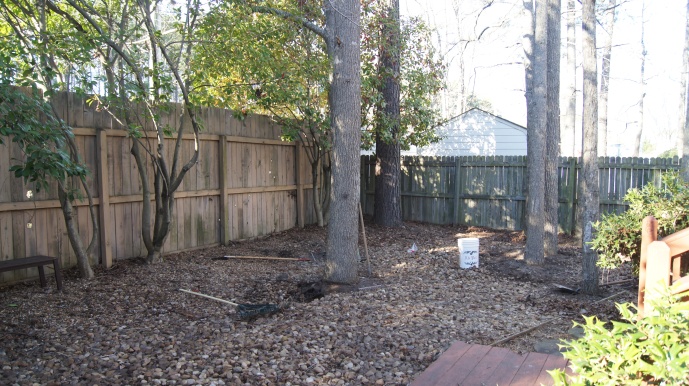 back yard total makeover, gardening, landscape, What Don t twist your ankle on those rocks