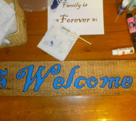 a step by step diy barn wood welcome sign, home decor, painting, Almost finished
