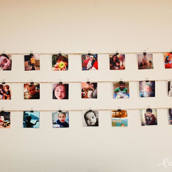 hanging instagram wall display, home decor, Hanging Instagram Wall Display