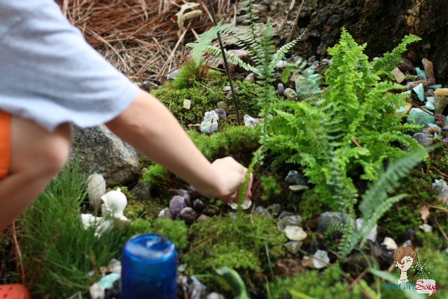 crie um jardim de fadas ao ar livre com seus filhos