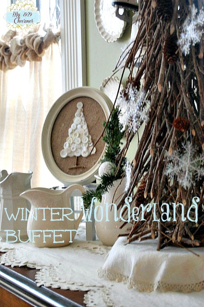 winter wonderland bufftet vignette, seasonal holiday d cor