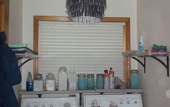 Laundry Room Makeover Under $450 With Recycled Shelves Cabinets & More